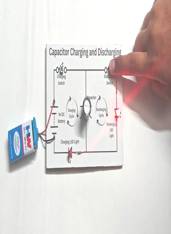 ESPtronics تجربة شحن وتفريغ المكثف من إي إس بيترونيكس، مشروع علمي فيزيائي، نموذج عملي لطلاب الصف الثاني عشر - Image 4